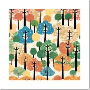 Summer trees origami paper pattern Posters and Art